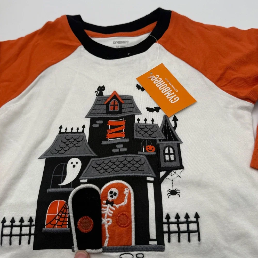 OshKosh B'gosh Baby 12-18M Halloween Haunted House Raglan Shirt NWT